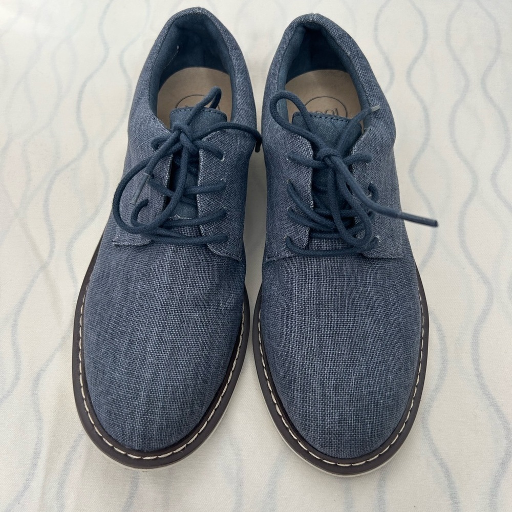 Nordstrom 1901 Blue Faux Linen Lace Up Oxford Shoes Sz 3